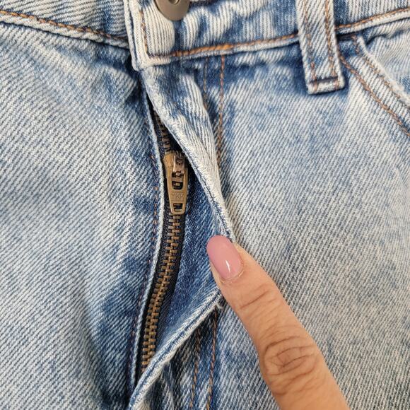 Collusion Jeans X005 28X32 Acid Wash High Rise Tapered Chewed Hem Straight - Picture 7 of 14